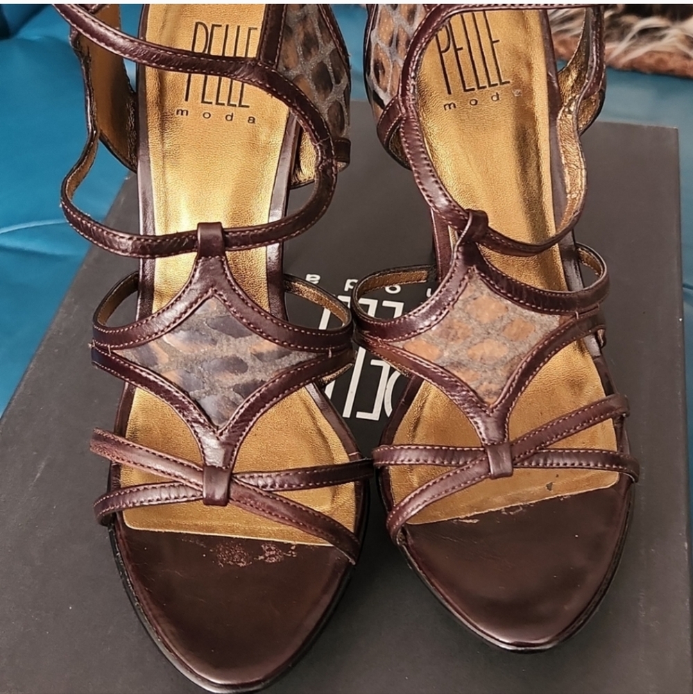Pelle Moda Heels Snake Strappy Stilleto - Picture 4 of 13